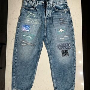 Scotch & Soda Distressed Patchwork Denim Jeans – Size 32/32